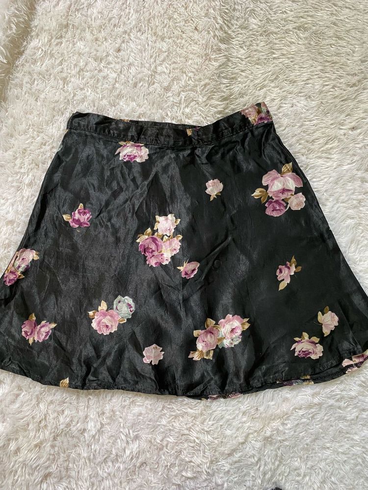 Floral Print Mini Skirt
