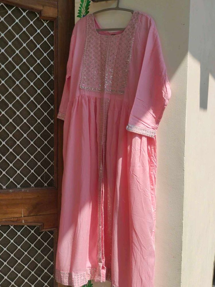 Pink Embroidered Kurta set