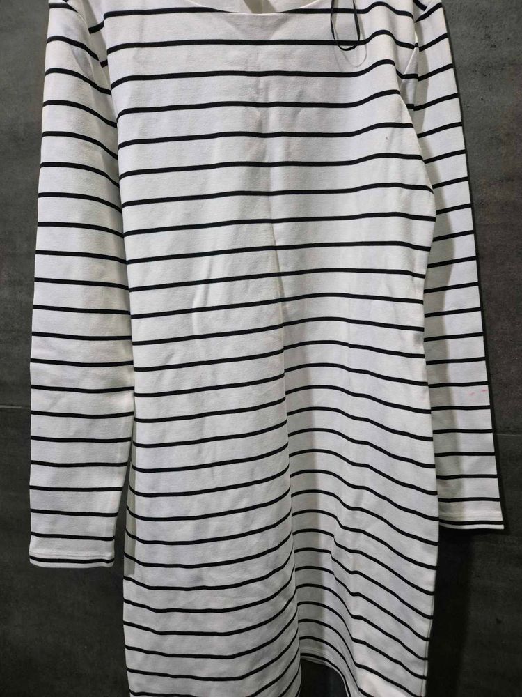 Striped Long Sleeve Mini Dress