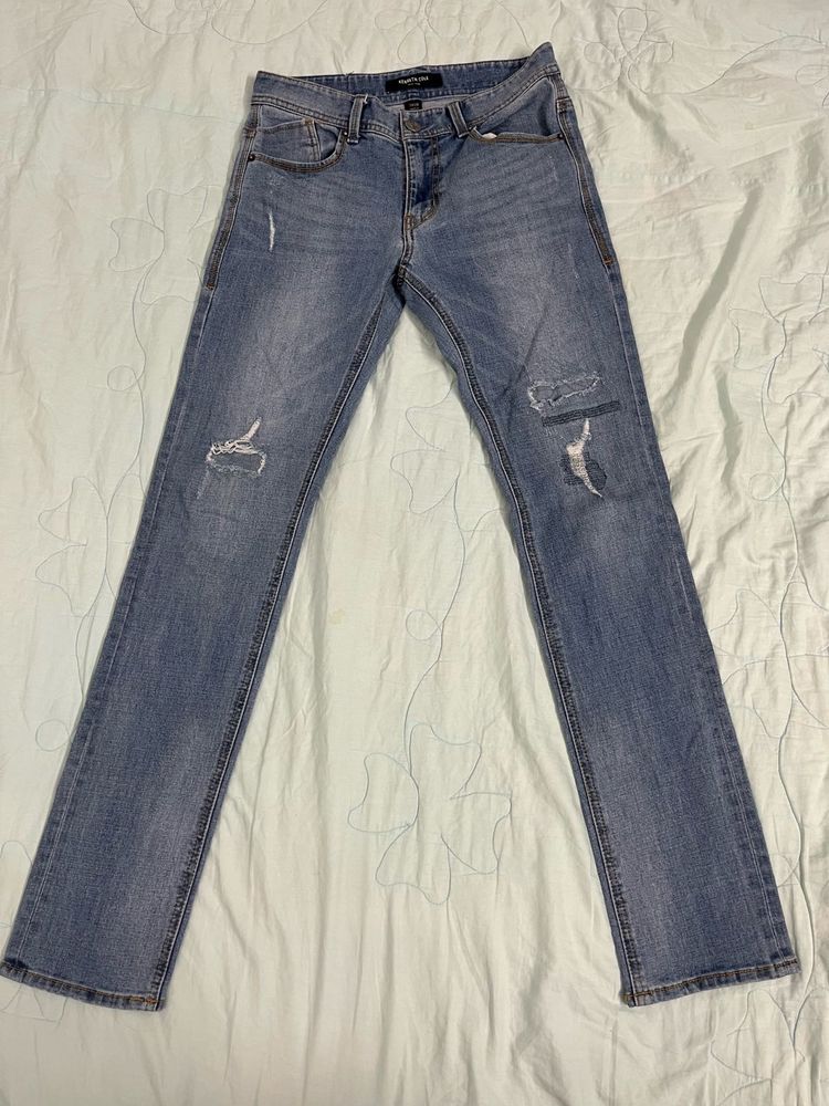 Men's Distressed Blue Jeans unisex