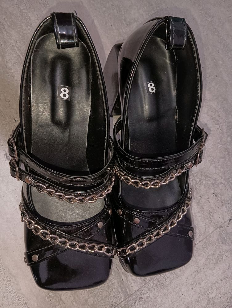 Gothic Style Trending Chain Platform Shoes
