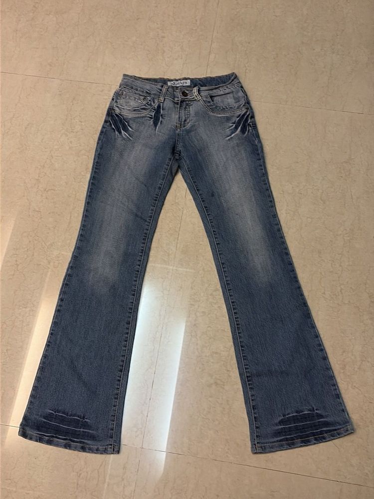 Y2k Vintage Women's Flared Blue Denim Jeans
