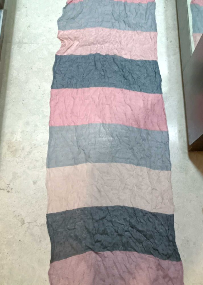 Striped Scarf - Pink &amp; Grey