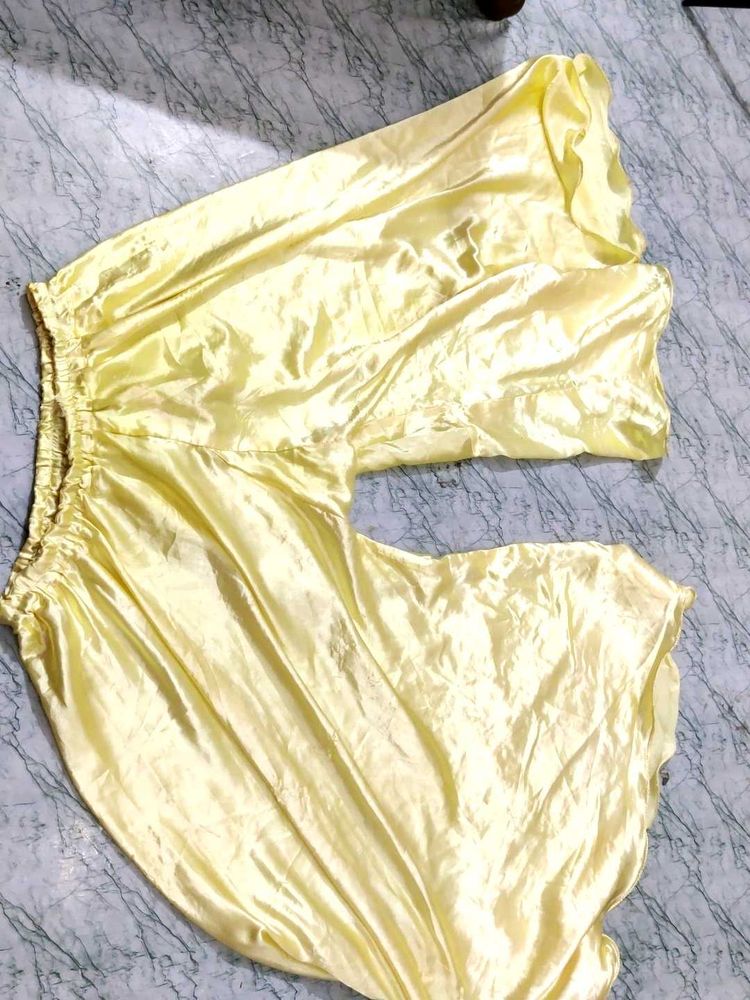 satin free size plazo