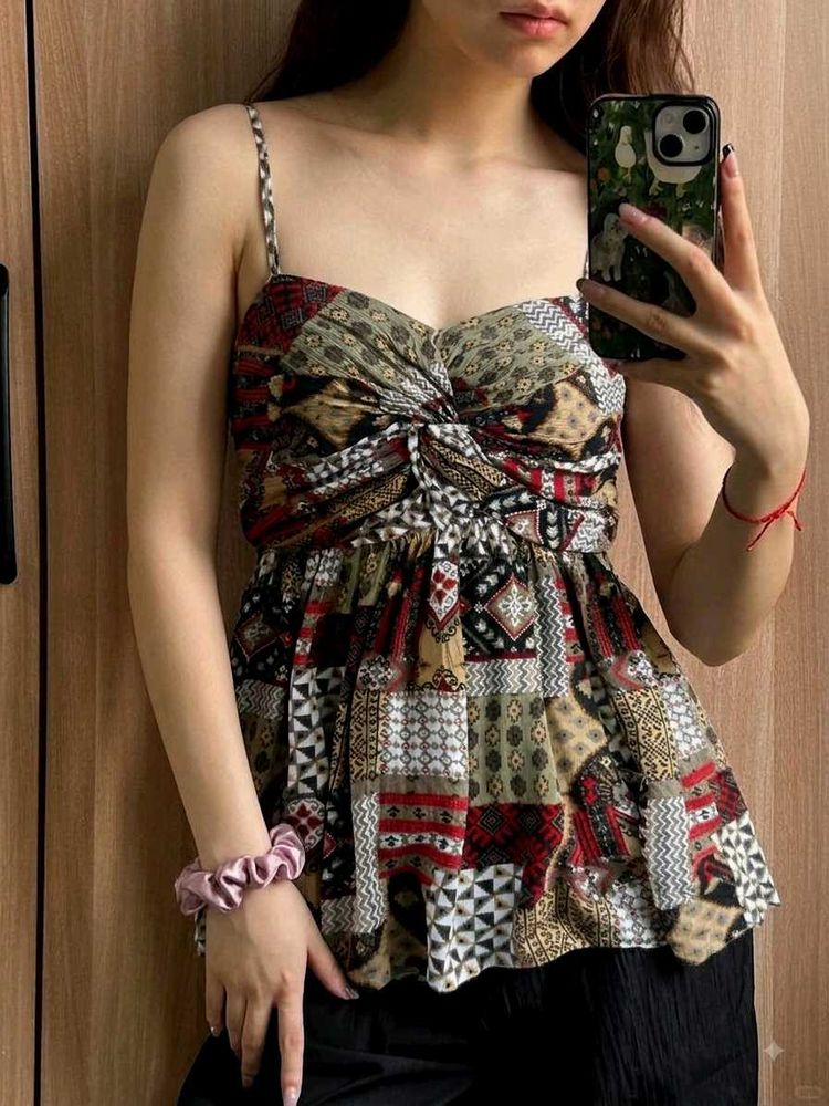 Boho Patchwork Camisole Top