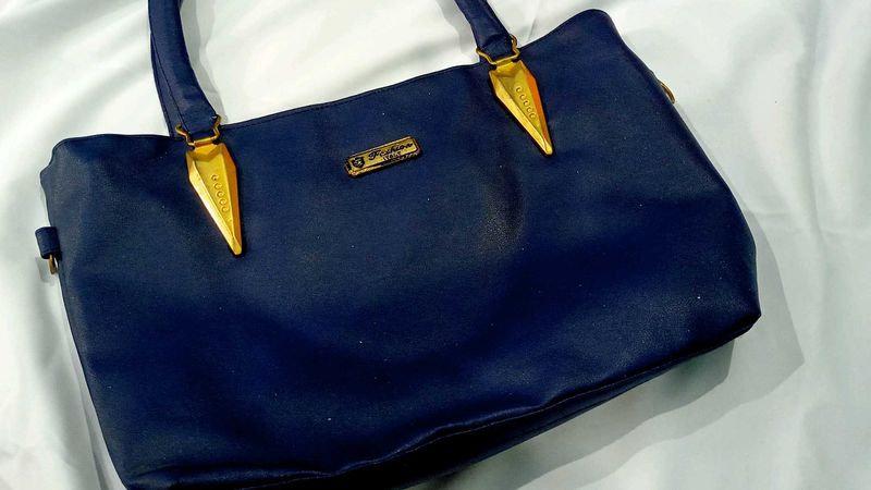 Elegant Navy Blue Handbag