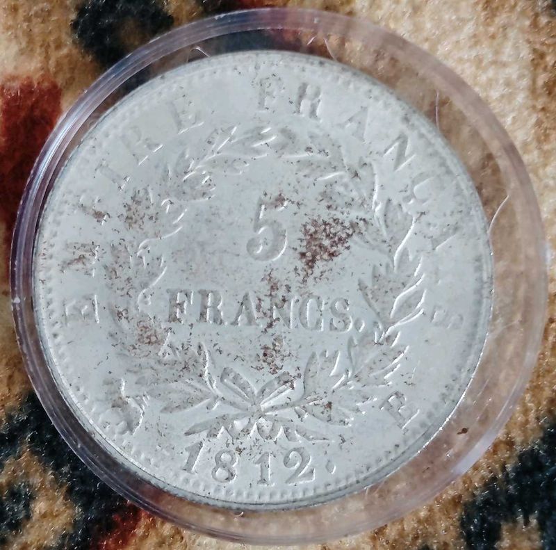 1812 France 5 Francs Silver Coin Replica.