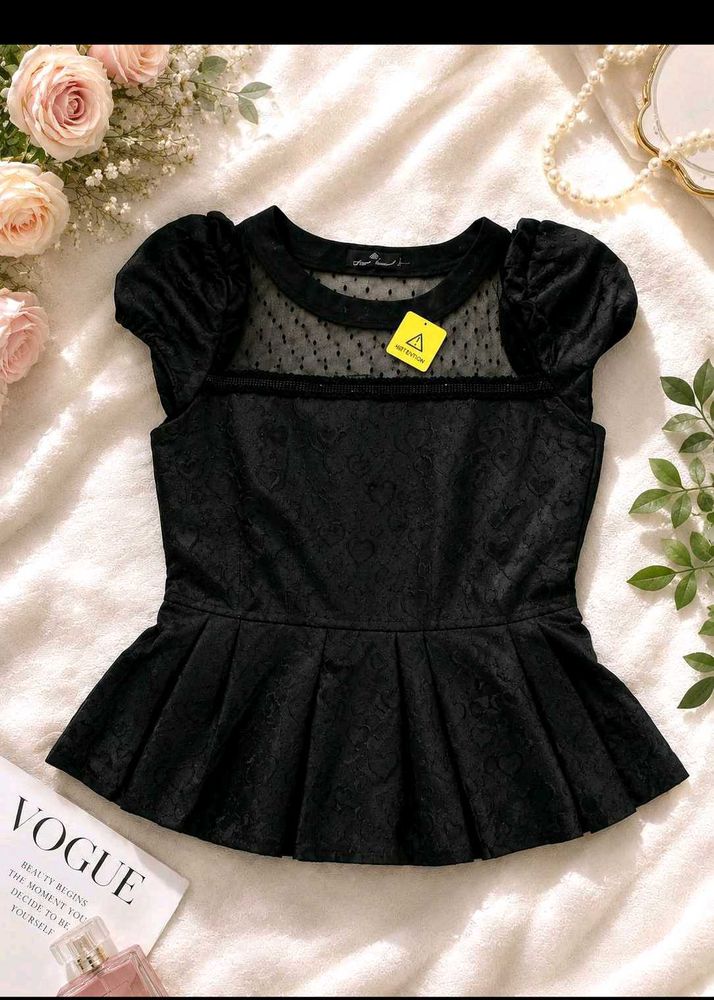 Elegant Black Peplum Top