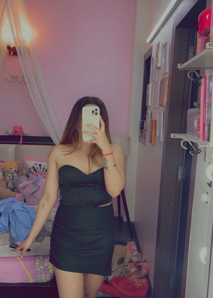 Chic Black Mini Corset Top check details