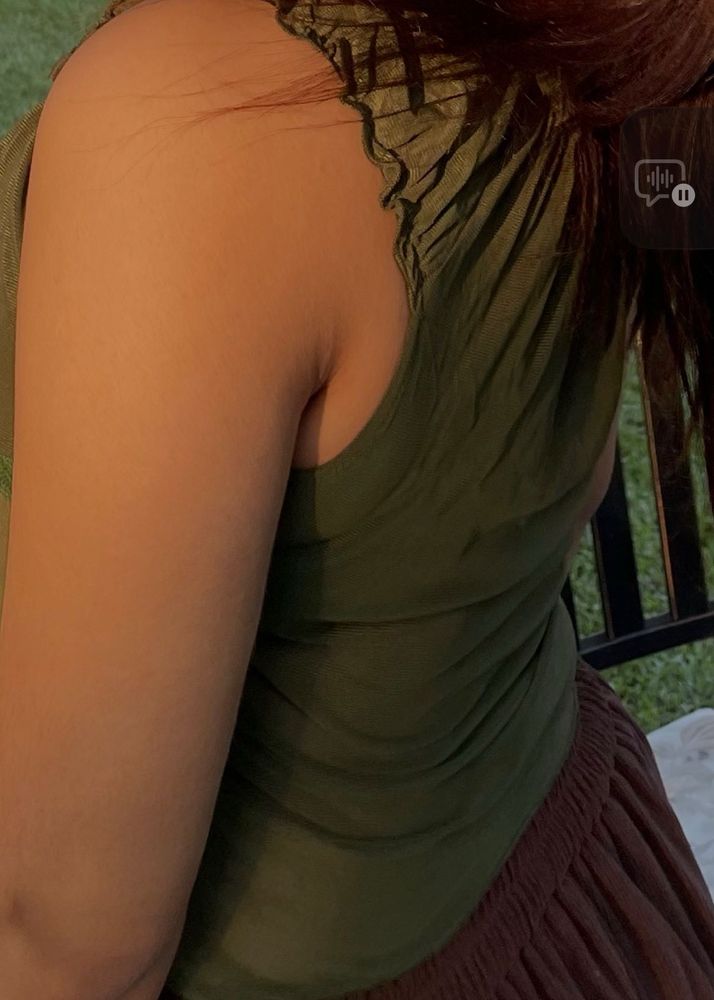 Stylish Olive Green Gown