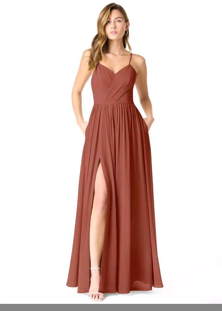 Elegant Rust Maxi AZAZIE Dress(A4)
