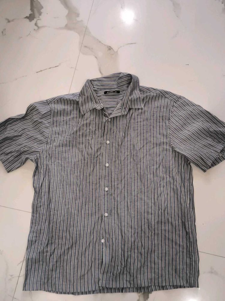 ZUDIO Men's Striped Short Sleeve Shirt