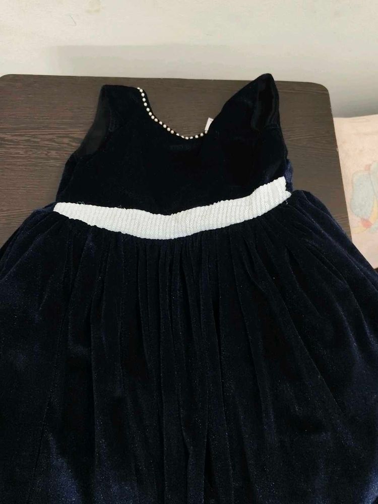 Navy Blue Velvet Gown