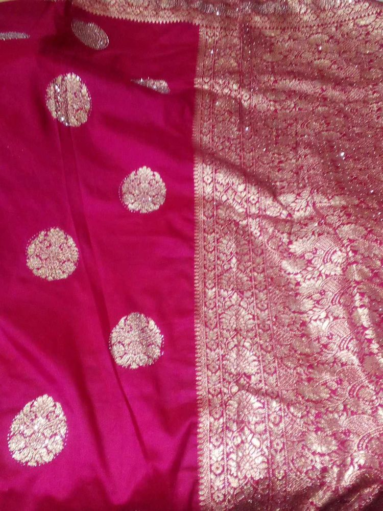 Elegant Pink Banarasi Silk Saree
