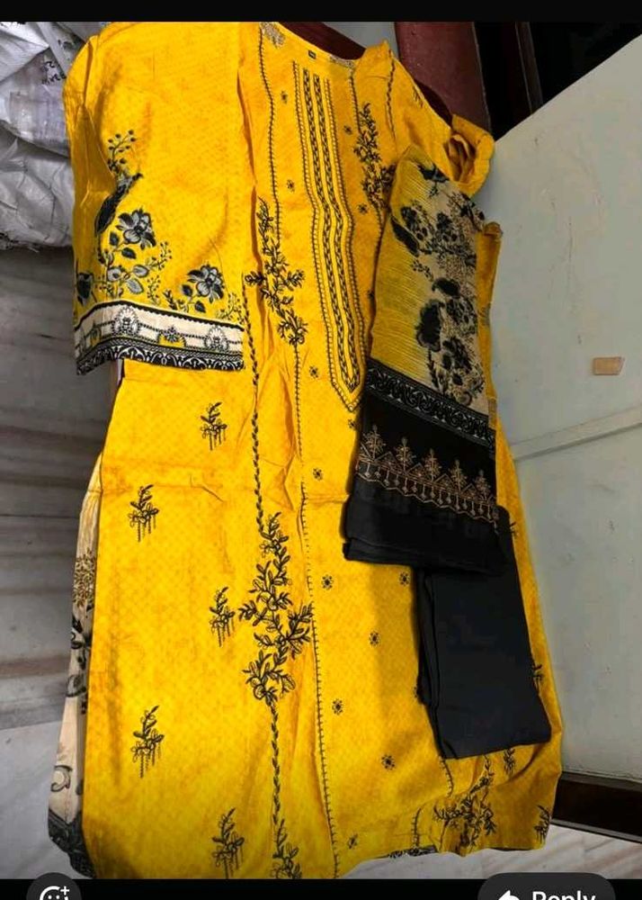 Vibrant Yellow Printed Kurta Set