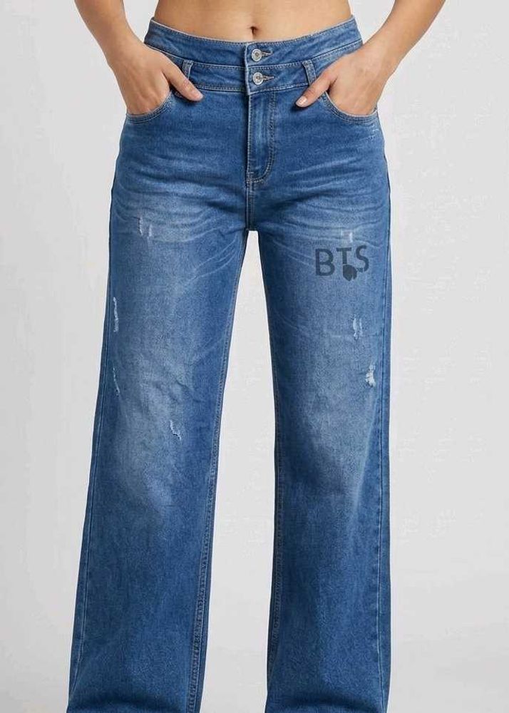 BTS Graphic Wide Leg Jeans