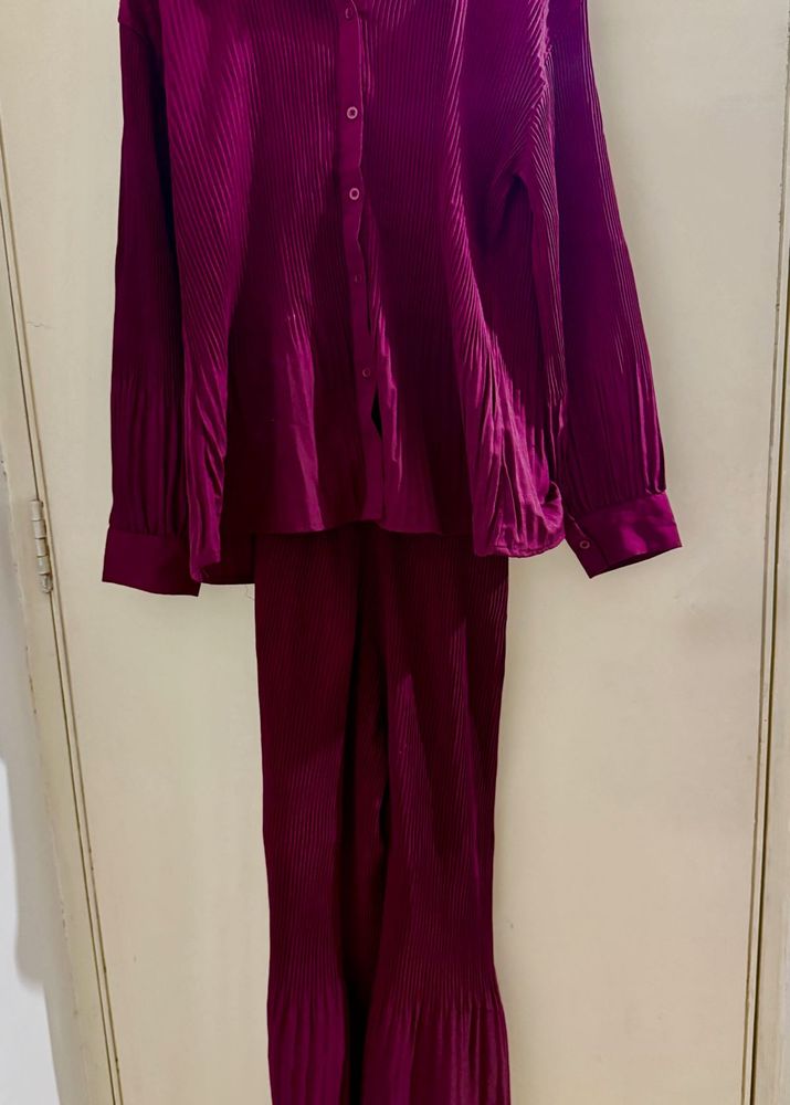 Elegant Pleated Two-Piece Set