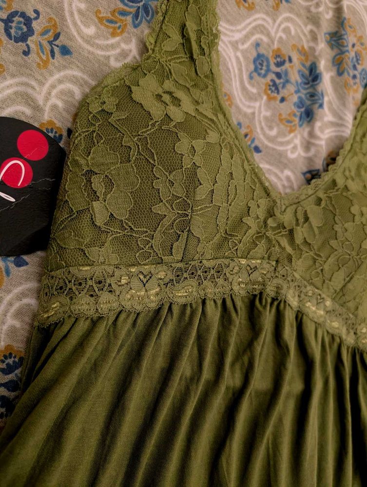 Olive Lace Babydoll