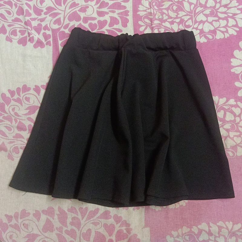 black mini skirt