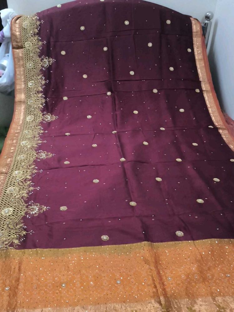 Elegant Embroidered Silk Saree