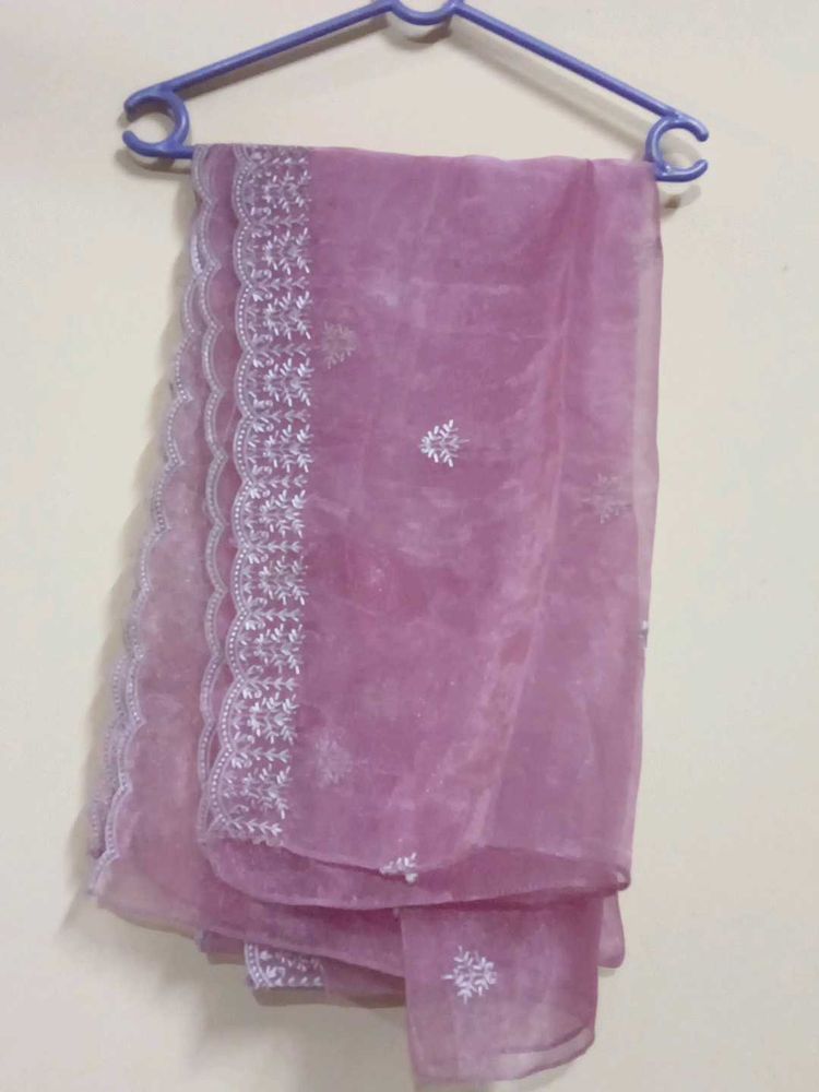 pink organza duppata