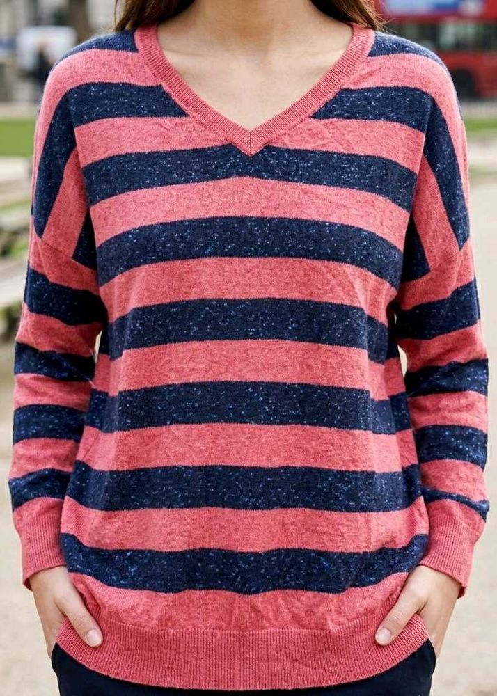 Striped V-Neck Sweater