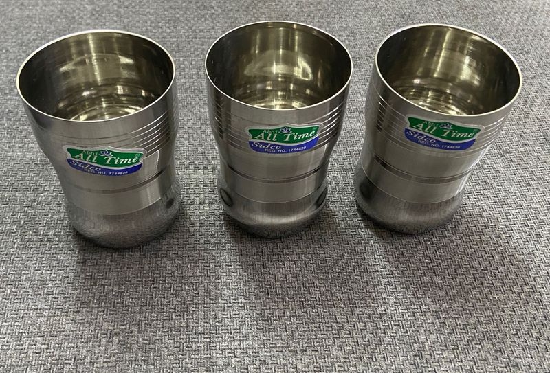 Set of 3 Stainless Steel Glasses