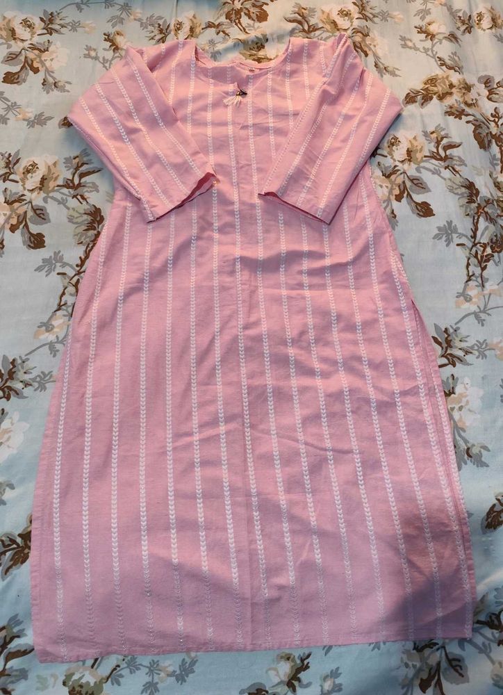 Pink Striped Kurta