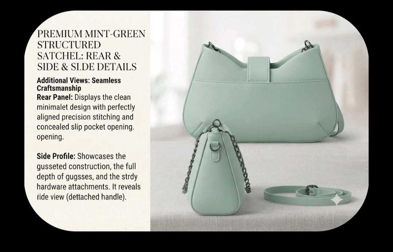 Mint Green Structured Satchel Bag