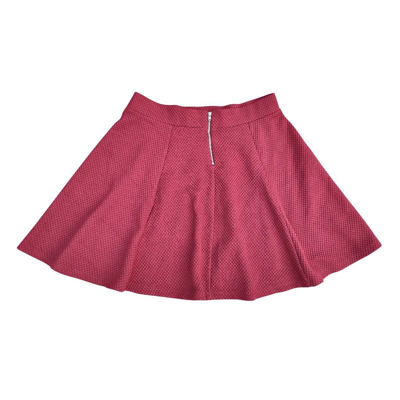 Maroon Fit &amp; Flare Mini Skirt