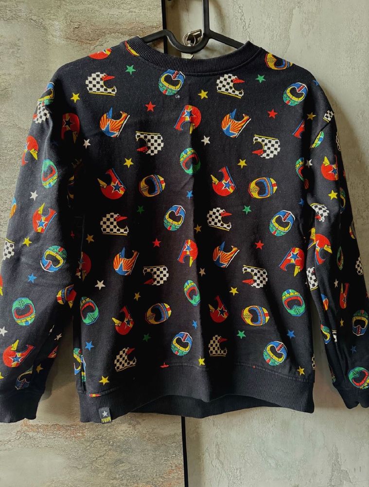 Cool Helmet Print Sweater