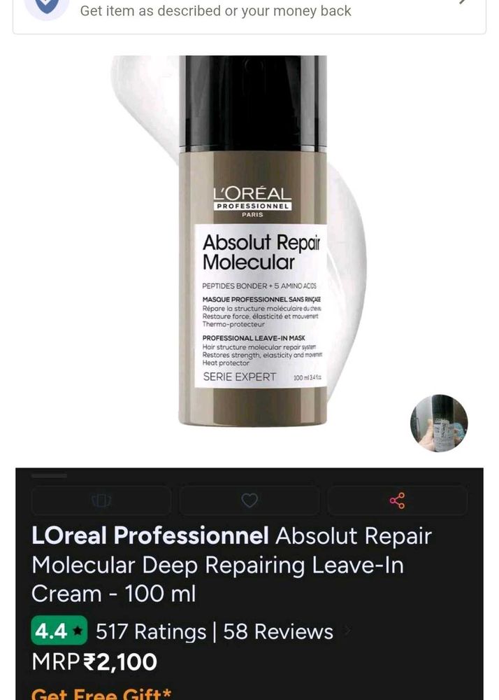 L'Oreal Absolut Repair Molecular Cream