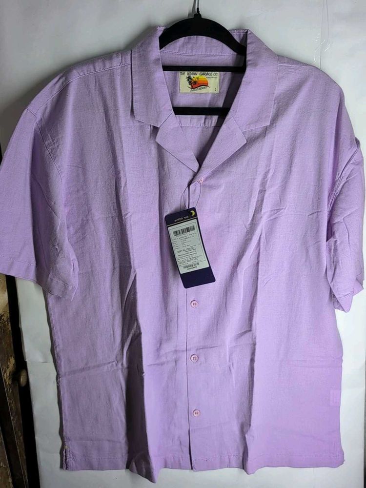 Light Purple Short Sleeve Button-Up Shirt