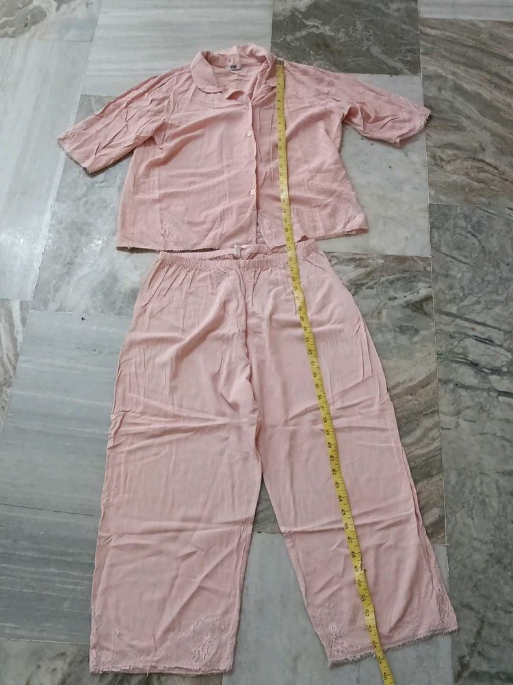 Pink Cotton Pajama Set