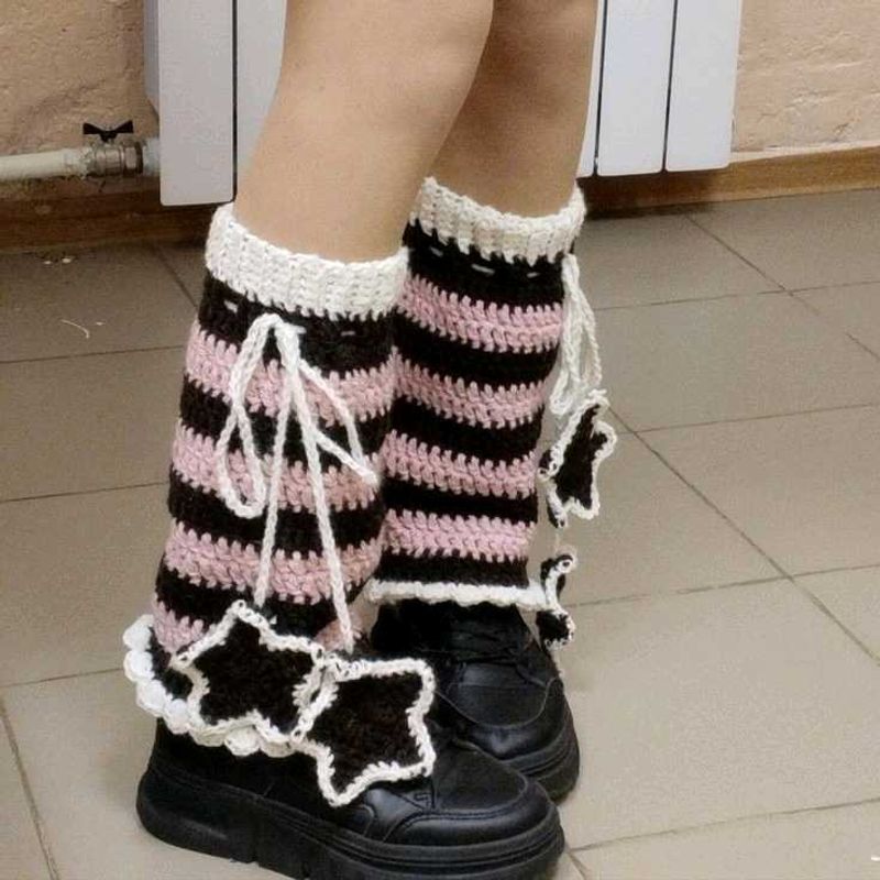 Crocheted Leg Warmers with Star Accents