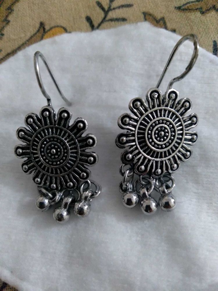 Bohemian Silver Dangle Earrings