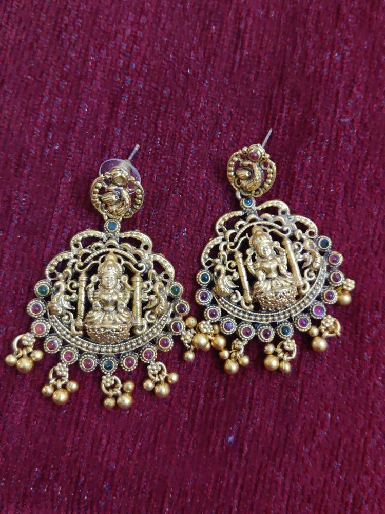 Exquisite Lakshmi Motif Earrings