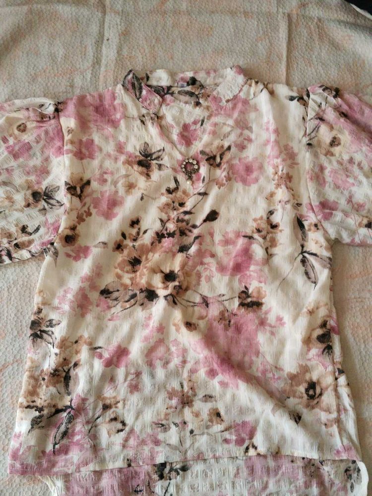Chic Floral Print Top