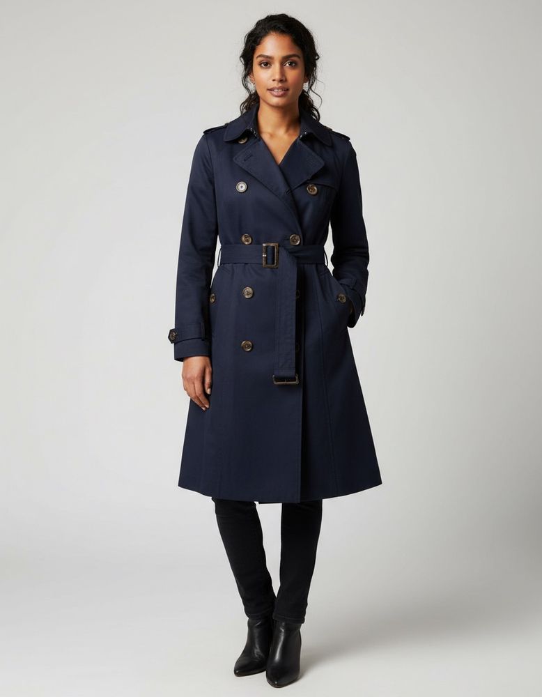 Visit New York Double Breasted Trench Coat with Be