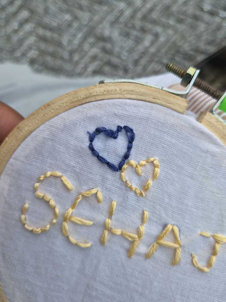 Handmade "Sehaj" Embroidery Hoop Art