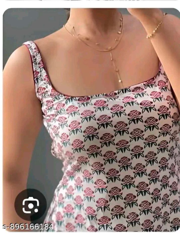 New not used Floral Print Sleeveless Kurti