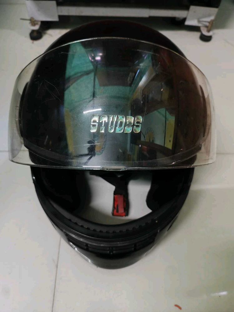Glossy Black Motorcycle Helmet