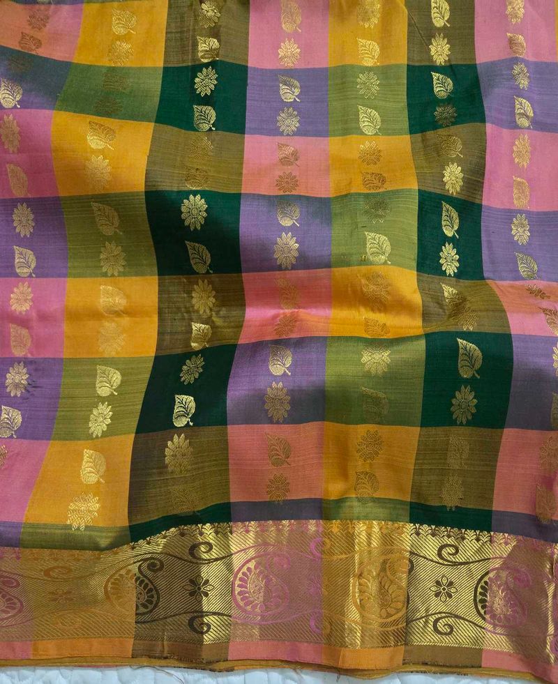 Gorgeous checked kanchi pattu saree