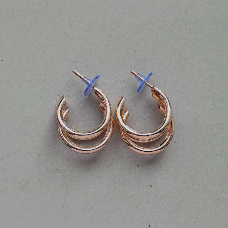 Rose Gold Double Hoop Earrings