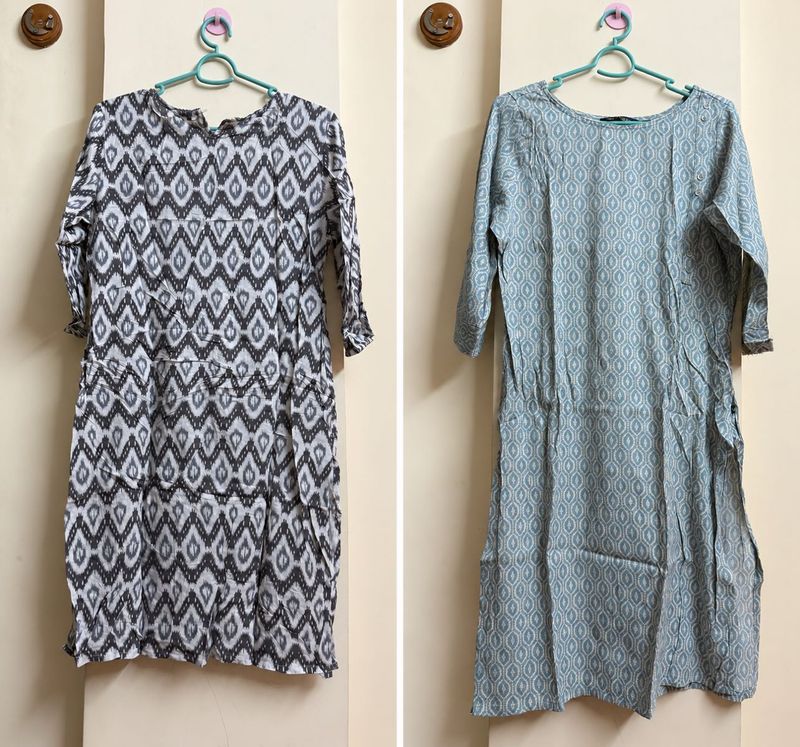 Two Printed Cotton Kurtas