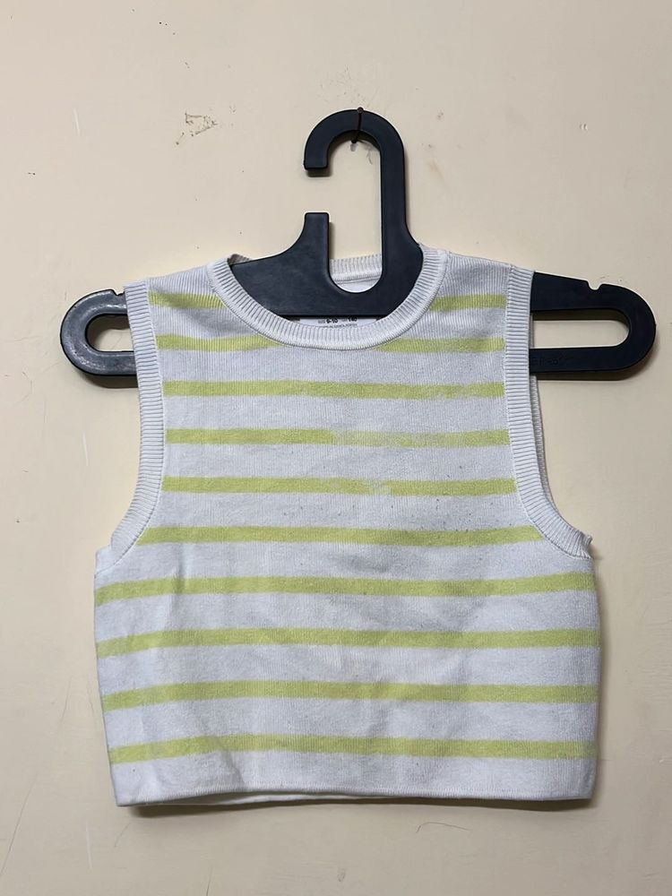 Striped Cropped Sleeveless Top