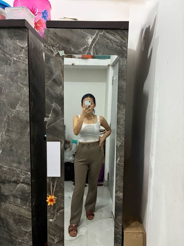 Stylish Brown Bootcut Trousers