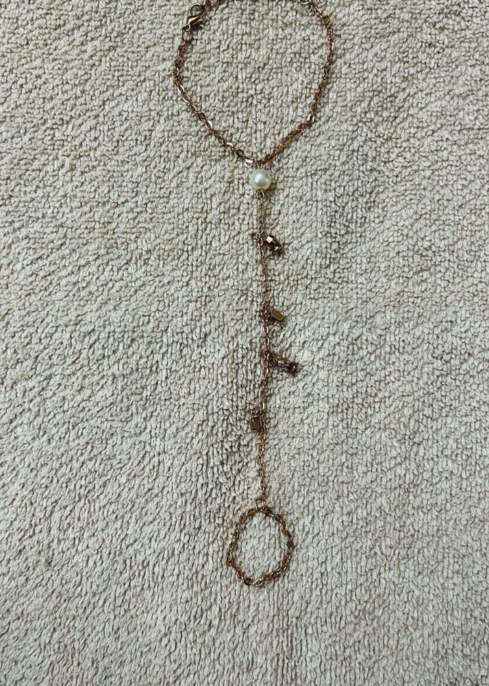 Elegant Pearl &amp; Charm Hand Chain