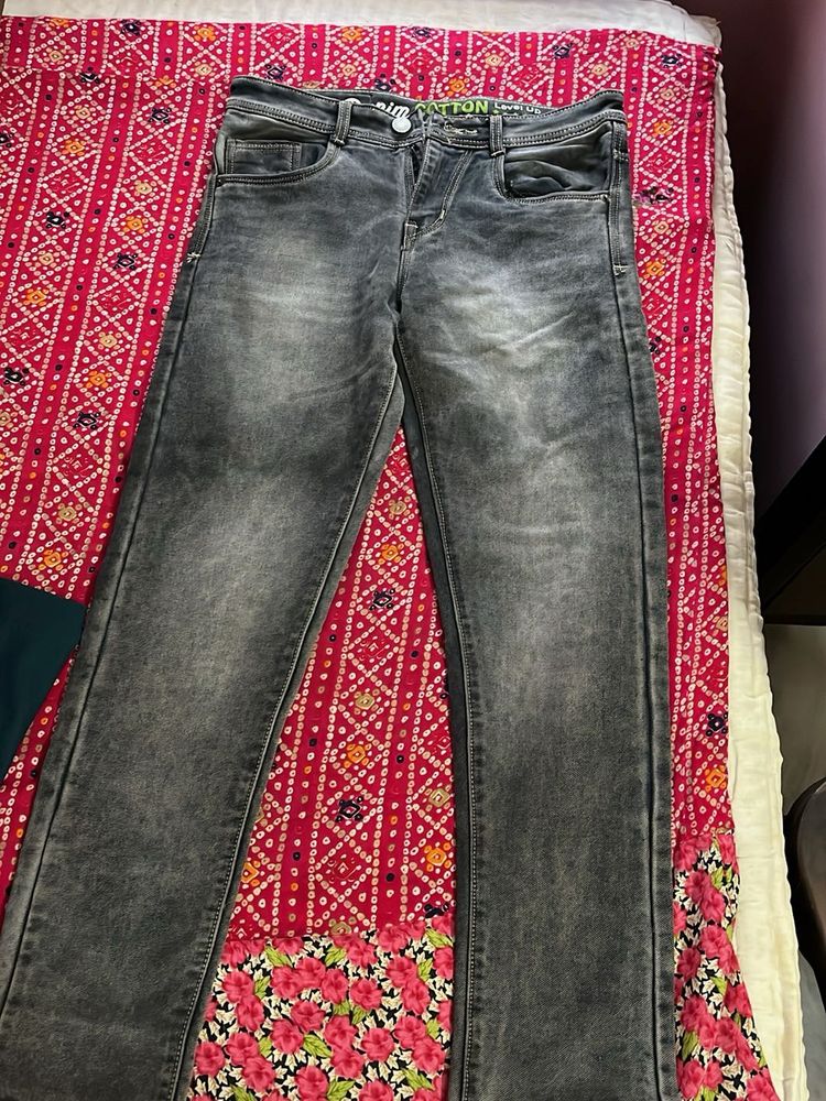 Benetton Gray Wash Slim Fit Jeans