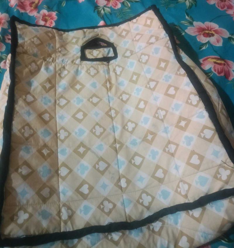 Quilted Pouch with Card Suit Pattern